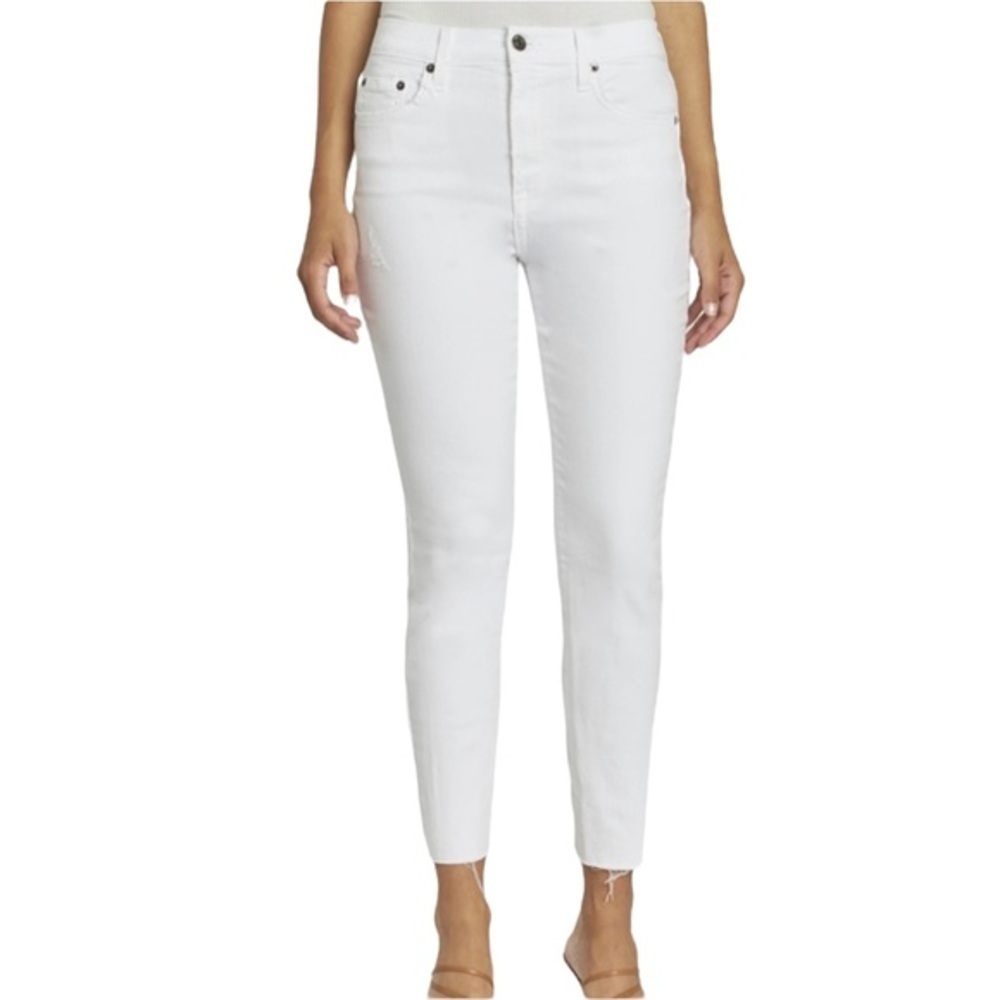 ELLE MID RISE WHITE JEANS SIZE 4 - Picture 2 of 5